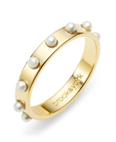 Brook & York Holly Imitation Pearl Ring In Gold