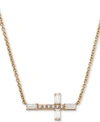 Ava Nadri 18k Gold-plated Cubic Zirconia East-west Cross Pendant Necklace, 16" + 1" Extender In Gold