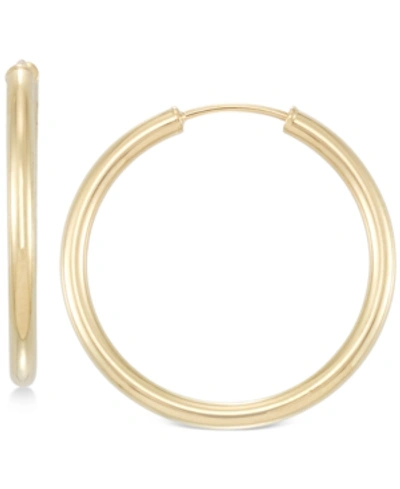Italian Gold Small Highly Polished Flex Hoop Earrings In 14k Gold In Yellow Gold