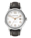GRAYTON MEN'S CLASSIC COLLECTION BROWN CROCODILE-EMBOSSED LEATHER STRAP WATCH 44MM