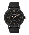 BLACKWELL BLACK DIAL WITH BLACK PLATED STEEL AND BLACK LEATHER WATCH 44 MM