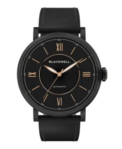 Blackwell Black Dial With Black Plated Steel And Black Leather Watch 44 Mm