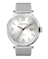 BLACKWELL SUNRAY WHITE DIAL WITH SILVER TONE STEEL AND SILVER TONE STEEL MESH WATCH 44 MM