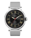 BLACKWELL SUNRAY BLACK DIAL WITH SILVER TONE STEEL AND SILVER TONE STEEL MESH WATCH 44 MM