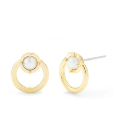 Brook & York Mia Imitation Pearl Earrings In Gold