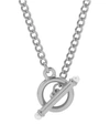 Brook & York Stella Pearl Toggle Chain Necklace In Rhodium