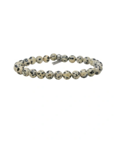 Mr Ettika Dalmatian Jasper Elastic Beaded Bracelet In Multi