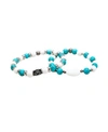 Mr Ettika Turquoise And Howlite Beaded Elastic Bracelet, Pack Of 2 In Multi