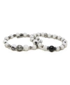 Mr Ettika Dalmatian Jade Beaded Bracelet, Pack Of 2. In Multi