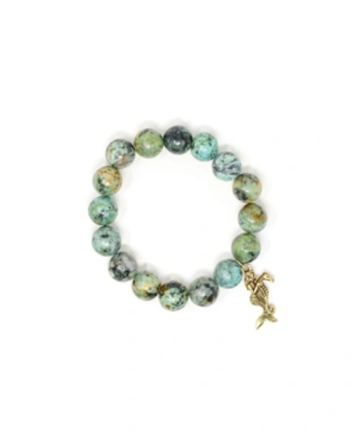 Katie's Cottage Barn African Jasper Mermaid Bracelet In Sage