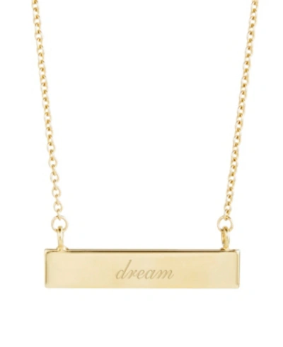 Brook & York Inspirational Bar Necklace In Gold D