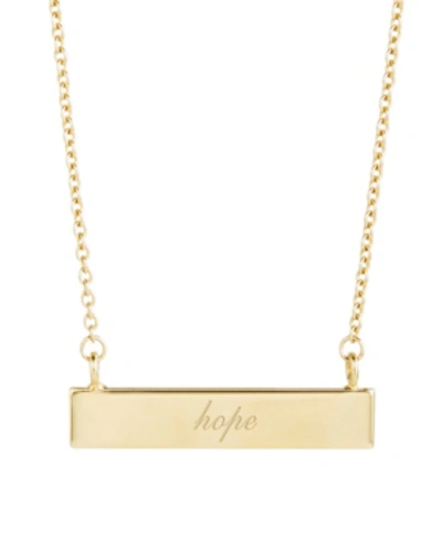 Brook & York Inspirational Bar Necklace In Gold C