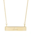 Brook & York Inspirational Bar Necklace In Gold B