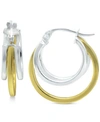 Giani Bernini Small Two-tone Triple Hoop Earrings, 17mm, Created For Macy's In Two-tone