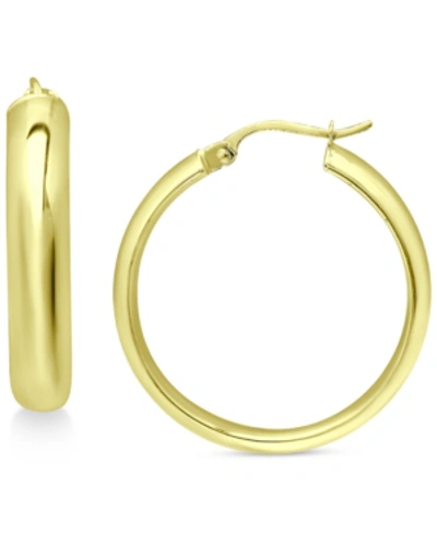Giani Bernini Medium Polished Hoop Earrings In 18k Gold-plated Sterling Silver, 1-3/8", Created For Macy's In Gold Over Silver