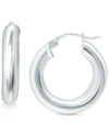Giani Bernini Polished Hoop Earrings, 25mm, Created For Macy's In Silver