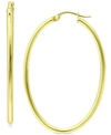 Giani Bernini Medium Oval Skinny Hoop Earrings In 18k Gold-plated Sterling Silver, Or Sterling Silver, 1-5/8", Cre In Gold Over Silver
