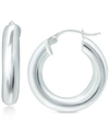 Giani Bernini Polished Hoop Earrings, 25mm, Created For Macy's In Silver