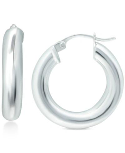 Giani Bernini Polished Hoop Earrings, 25mm, Created For Macy's In Silver