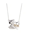 PEANUTS GOLD FLASH PLATED "MOM" SNOOPY AND HEART NECKLACE, 16"+2" EXTENDER