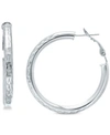 Giani Bernini Medium Patterned Hoop Earrings In Sterling Silver, 40mm, Created For Macy's In Sterling Silver