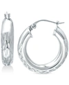 Giani Bernini Small Embellished Hoop Earrings In Sterling Silver, 25mm, Created For Macy's In Sterling Silver