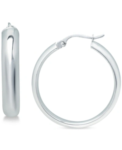Giani Bernini Medium Polished Hoop Earrings In Sterling Silver, 35mm, Created For Macy's