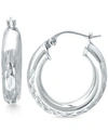 Giani Bernini Small Patterned Hoop Earrings In Sterling Silver, 30mm, Created For Macy's In Sterling Silver