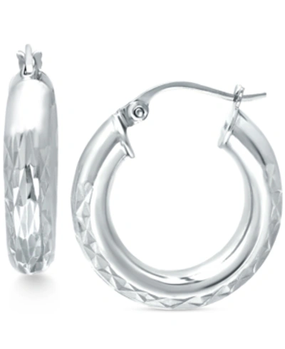 Giani Bernini Small Patterned Hoop Earrings In Sterling Silver, 30mm, Created For Macy's