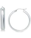 Giani Bernini Sterling Silver Round Polished Hoop Earrings In Sterling Silver, 3/4", Created For Macy's In Sterling Silver