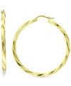 Giani Bernini Large Twist Hoop Earrings In 18k Gold-plated Sterling Silver, 60mm, Created For Macy's In Gold Over Silver