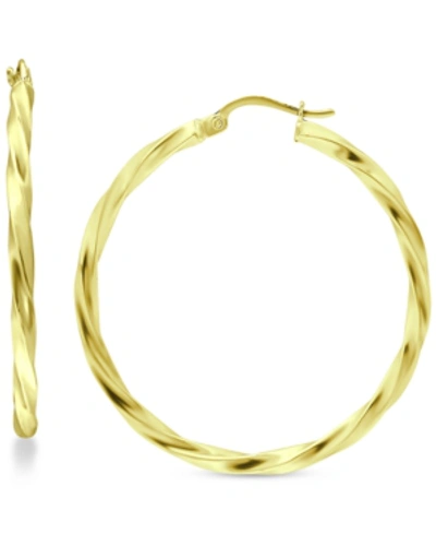 Giani Bernini Large Twist Hoop Earrings In 18k Gold-plated Sterling Silver, 2-3/8", Created For Macy's In Gold Over Silver