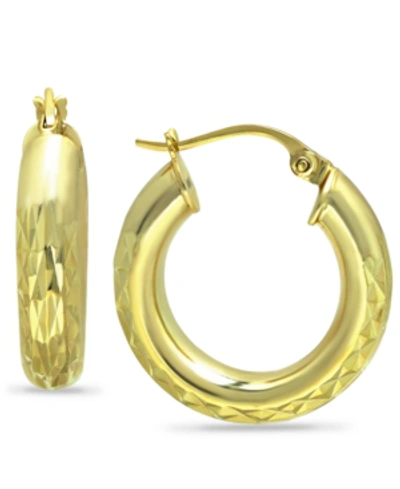 Giani Bernini Medium Hoop Earrings In 18k Gold-plated Sterling Silver, Created For Macy's In 18k Gold Over Sterling Silver