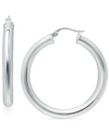 Giani Bernini Polished Hoop Earrings, Created For Macy's In Silver