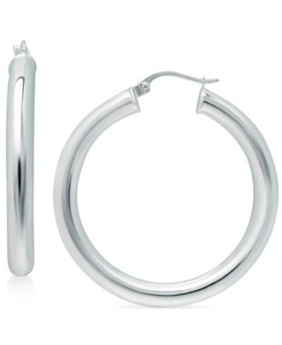 Giani Bernini Polished Hoop Earrings, Created For Macy's In Silver