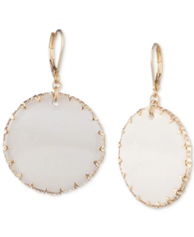Lonna & Lilly Gold-tone & Colored Disc Drop Earrings In White