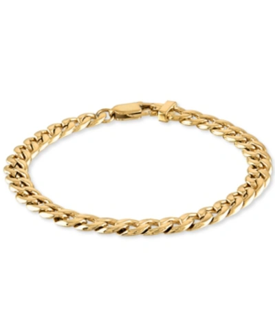 Esquire Men's Jewelry Curb Link Chain Bracelet In Gold-tone Ion-plated Stainless Steel, Created For Macy's ( Also Availabl In Gold Tone