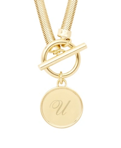 Brook & York Izzy Toggle Initial Necklace In Gold U