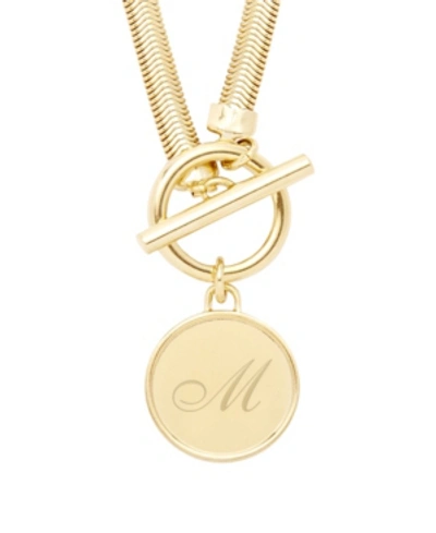 Brook & York Izzy Toggle Initial Necklace In Gold M