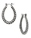 PATRICIA NASH SILVER-TONE TWISTED-ROPE OVAL HOOP EARRINGS