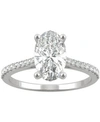 Charles & Colvard Moissanite Oval Engagement Ring (2-1/2 Ct. T.w. Dew) In 14k White Gold Or 14k Yellow Gold In White Gold