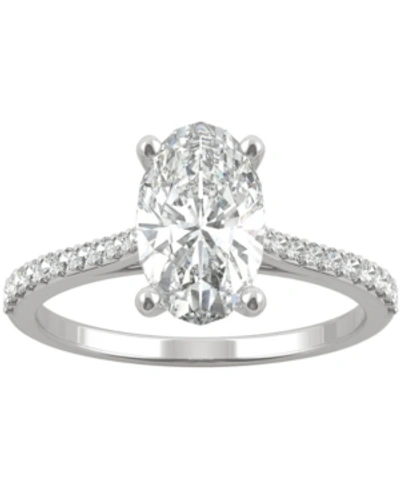 Charles & Colvard Moissanite Oval Engagement Ring (2-1/2 Ct. T.w. Dew) In 14k White Gold Or 14k Yellow Gold