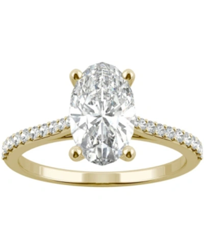 Charles & Colvard Moissanite Oval Engagement Ring (2-1/2 Ct. T.w. Dew) In 14k White Gold Or 14k Yellow Gold