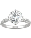 Charles & Colvard Moissanite Twist Engagement Ring (2-1/3 Ct. T.w. Dew) In 14k White Gold In White Gold