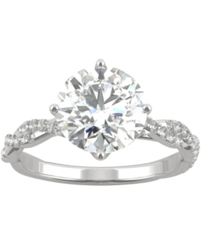 Charles & Colvard Moissanite Twist Engagement Ring (2-1/3 Ct. T.w. Dew) In 14k White Gold