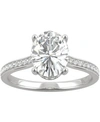 Charles & Colvard Moissanite Oval Engagement Ring (2-1/3 Ct. T.w. Dew) In 14k White Gold In White Gold