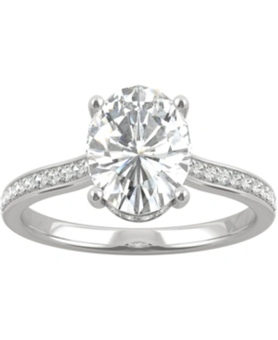 Charles & Colvard Moissanite Oval Engagement Ring (2-1/3 Ct. T.w. Dew) In 14k White Gold