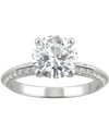 Charles & Colvard Moissanite Knife-edge Engagement Ring (2-1/4 Ct. T.w. Dew) In 14k White Gold In White Gold