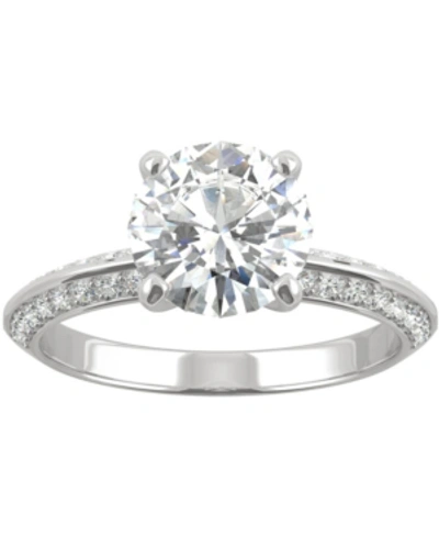 Charles & Colvard Moissanite Knife-edge Engagement Ring (2-1/4 Ct. T.w. Dew) In 14k White Gold