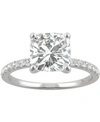 Charles & Colvard Moissanite Cushion Engagement Ring (2-5/8 Ct. T.w. Dew) In 14k White Gold In White Gold
